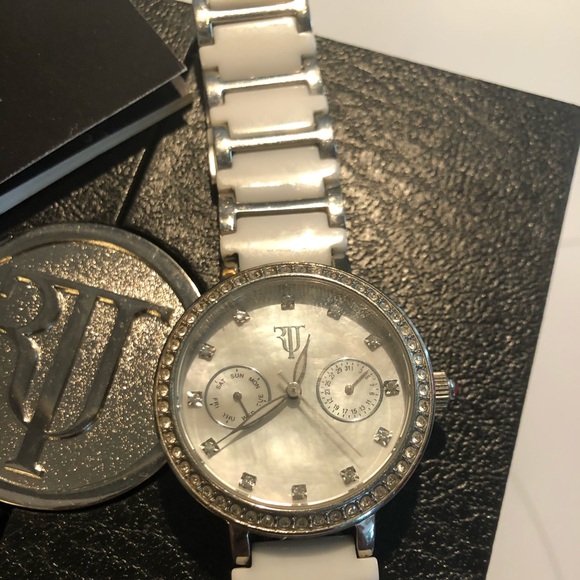 Ladies Randy Jackson ceramic & jewel watch w/ruby - Picture 2 of 7